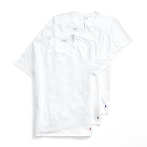 Polo Ralph Lauren Underwear Men's 3 Pack Slim Fit Crew Tee Undershirts White M